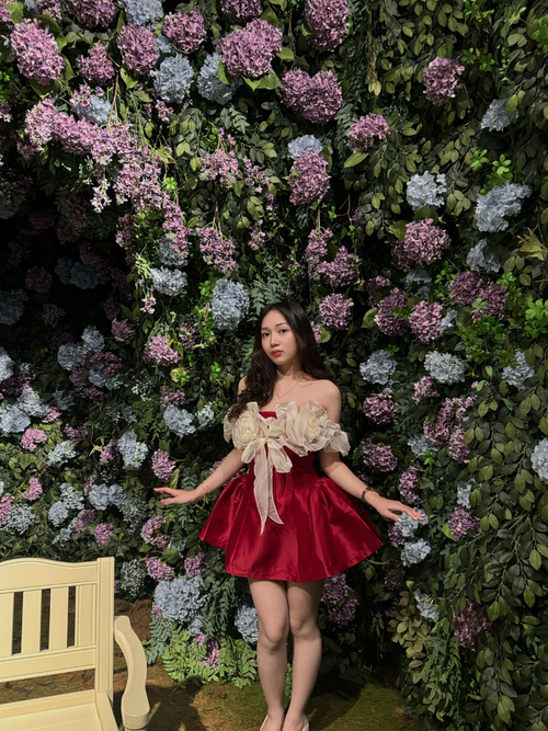 Chelsea | Ruby Flora Satin Mini Dress