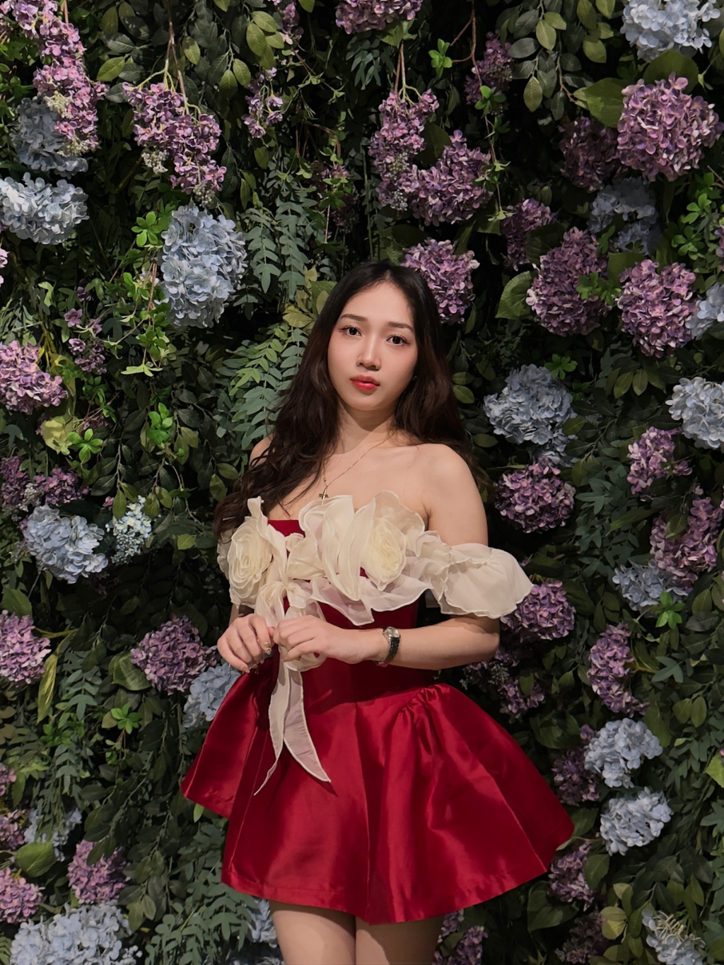 Chelsea | Ruby Flora Satin Mini Dress