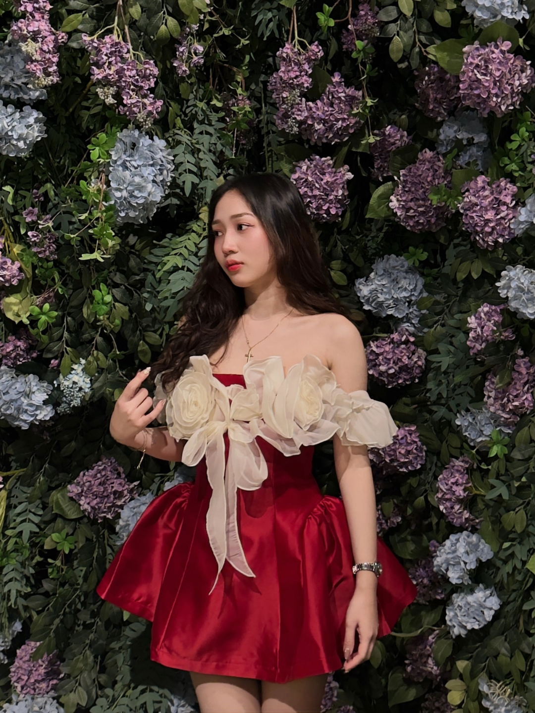 Chelsea | Ruby Flora Satin Mini Dress